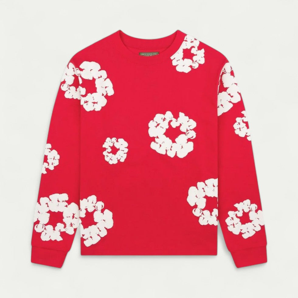 Sweat-shirt décontracté à motif floral pour femme