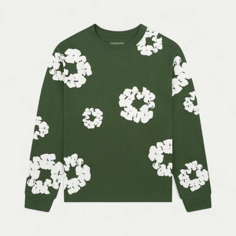 Sweat-shirt décontracté à motif floral pour femme