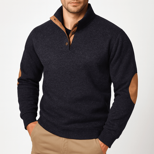 Sweat-shirt en maille à col montant pour homme