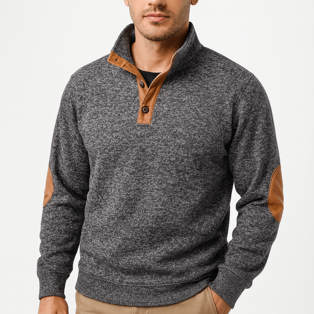 Sweat-shirt en maille à col montant pour homme