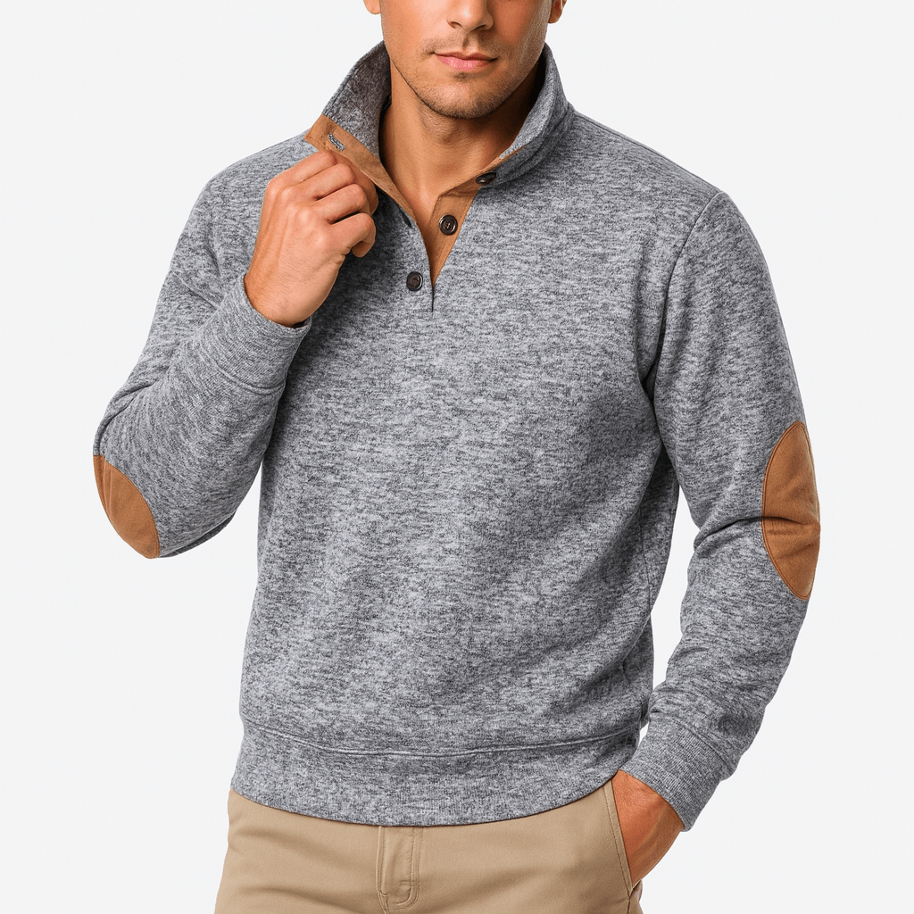 Sweat-shirt en maille à col montant pour homme