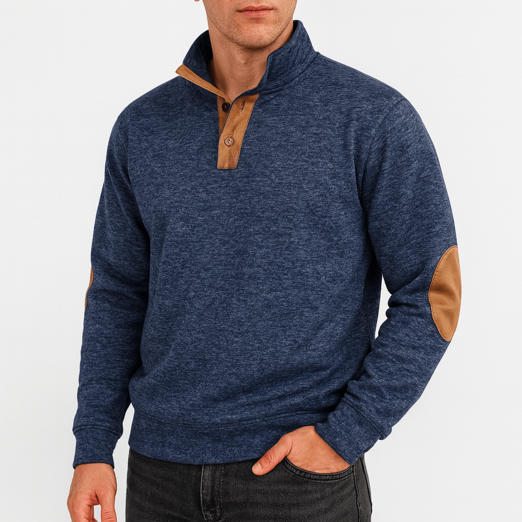 Sweat-shirt en maille à col montant pour homme