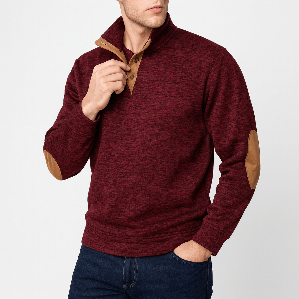 Sweat-shirt en maille à col montant pour homme