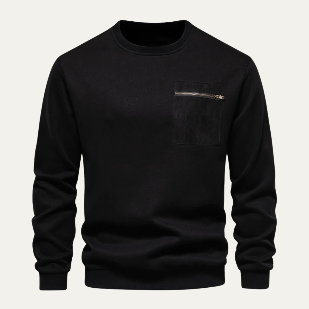 Sweat-shirt homme à col rond avec poche zippée