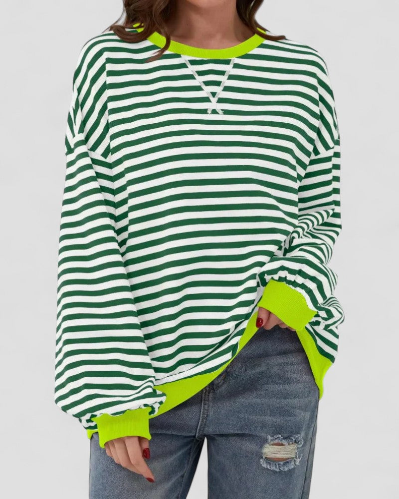 Sweat-shirt rayé oversize pour femme