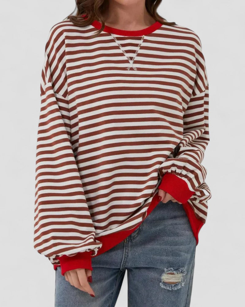 Sweat-shirt rayé oversize pour femme