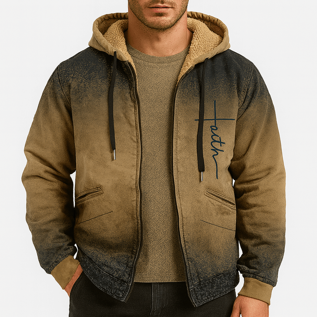 Sweat à capuche imprimé zippé pour homme