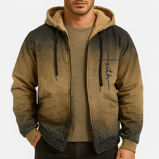 Sweat à capuche imprimé zippé pour homme