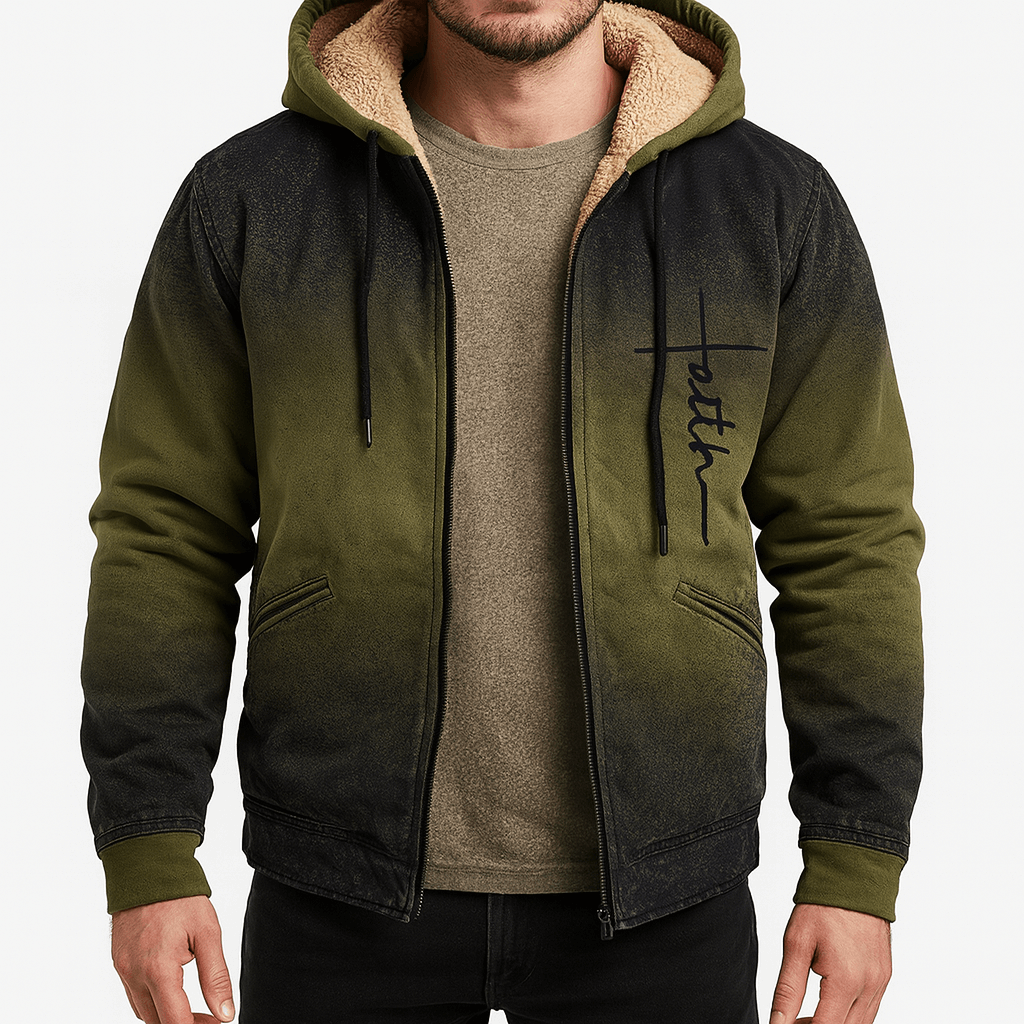 Sweat à capuche imprimé zippé pour homme