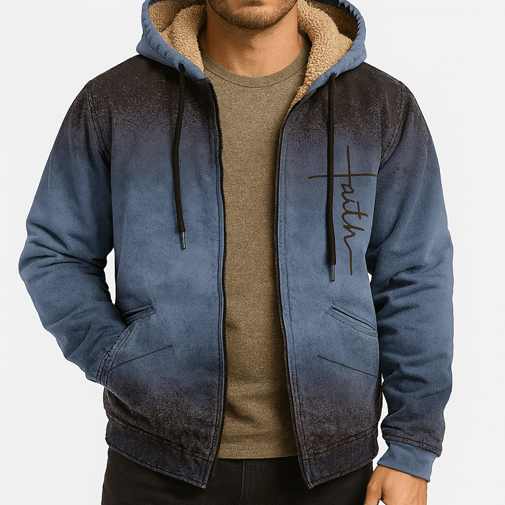 Sweat à capuche imprimé zippé pour homme