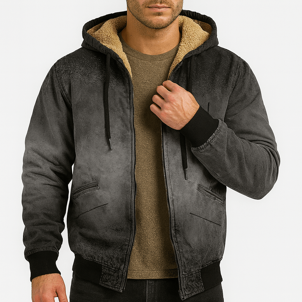 Sweat à capuche imprimé zippé pour homme
