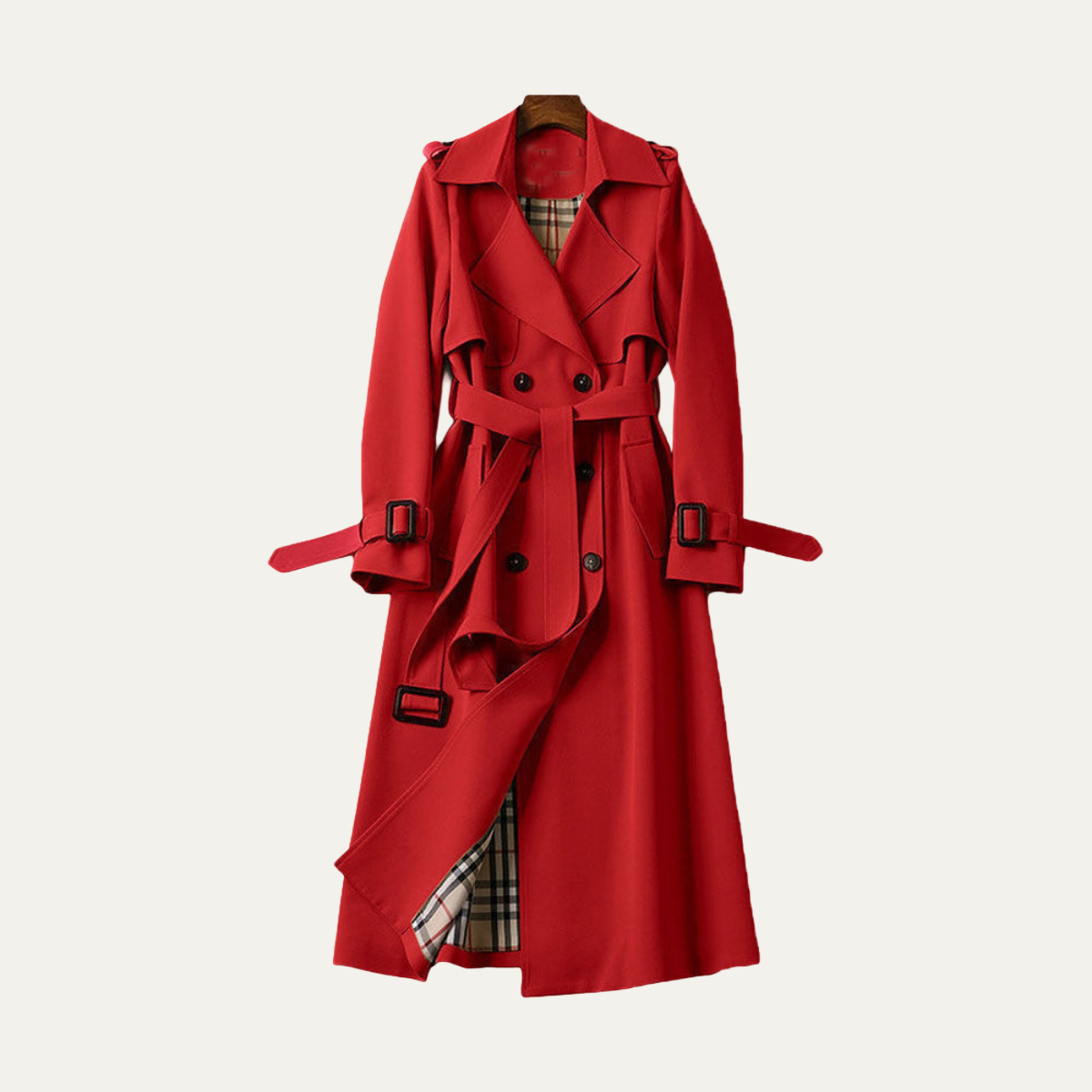 Trench-coat classique ceinturé pour femme