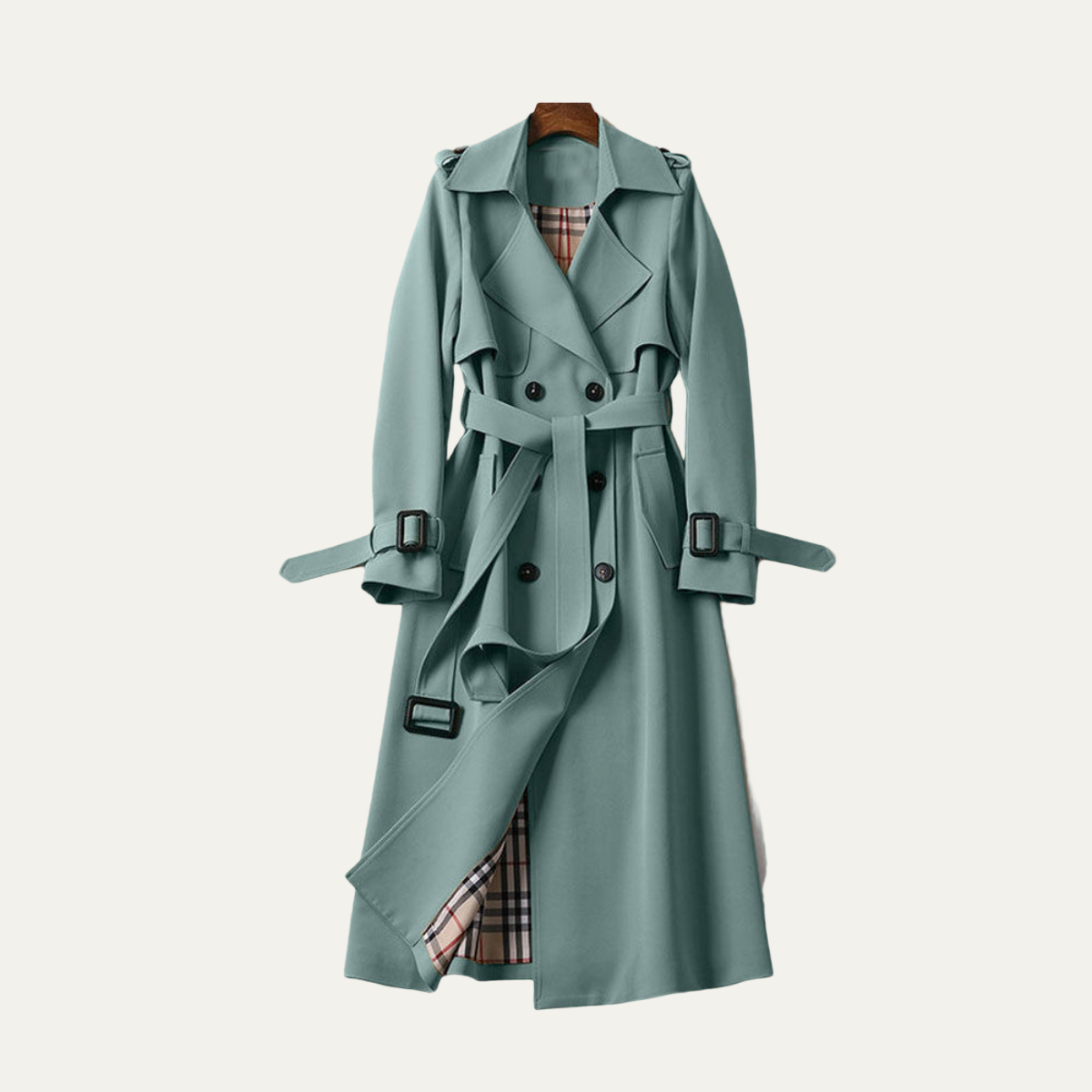 Trench-coat classique ceinturé pour femme