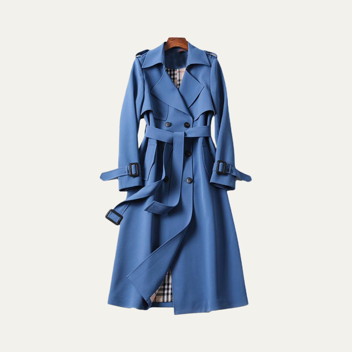 Trench-coat classique ceinturé pour femme