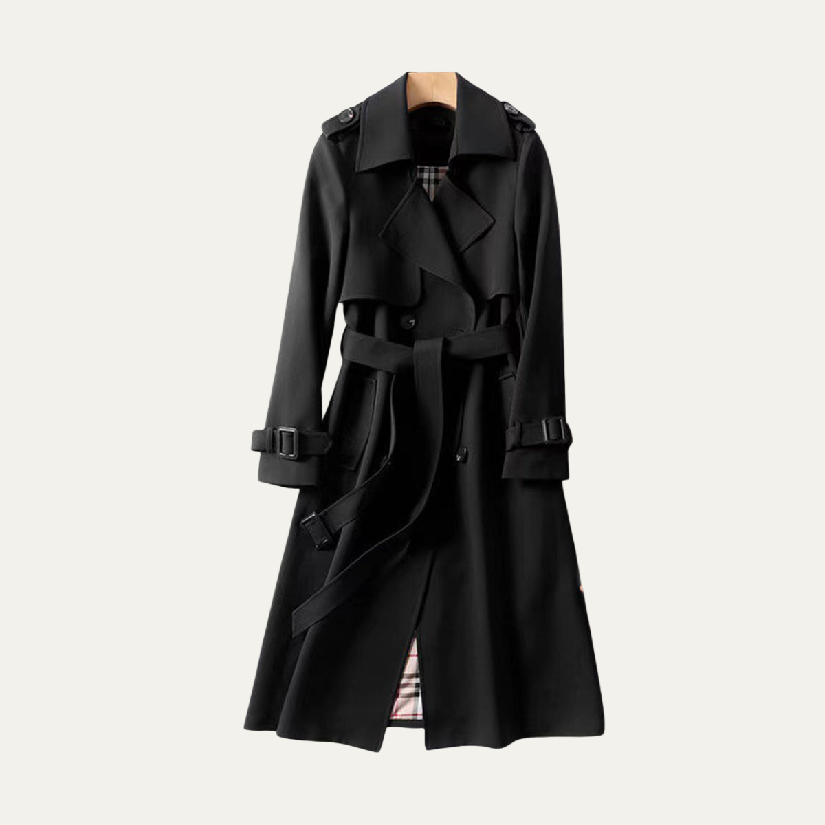 Trench-coat classique ceinturé pour femme