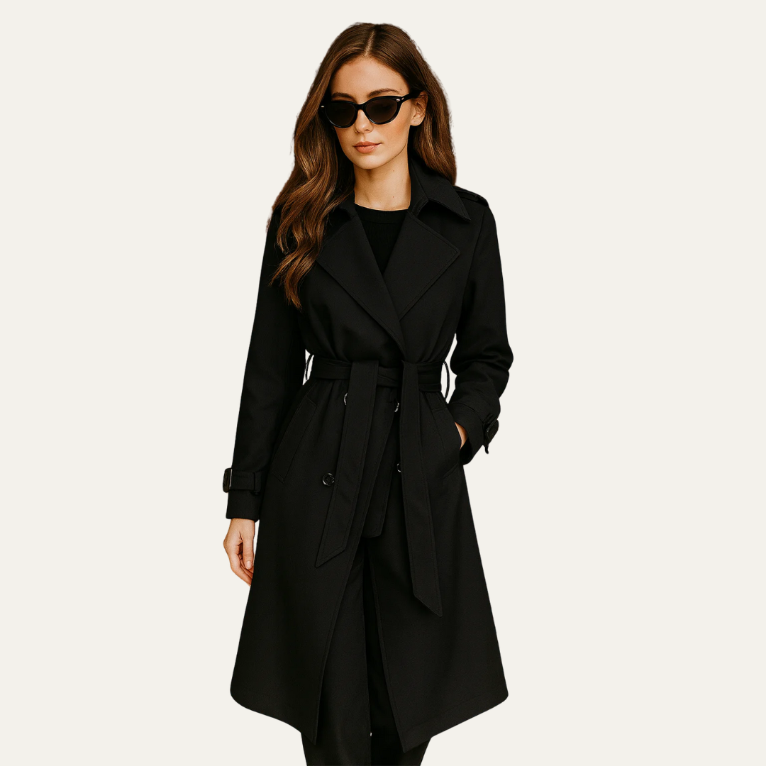 Trench-coat classique croisé pour femme