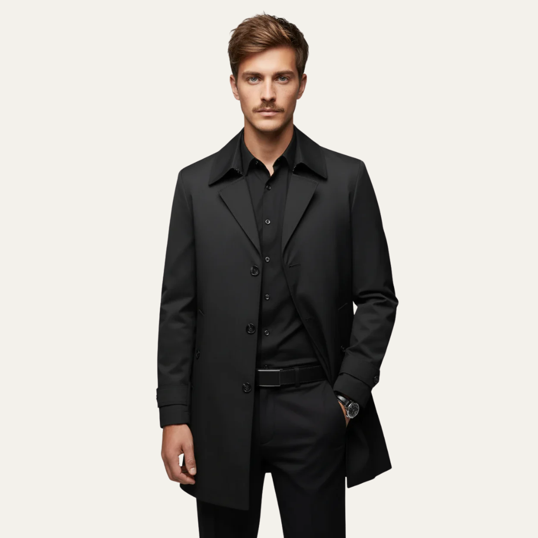 Trench-coat court classique pour homme