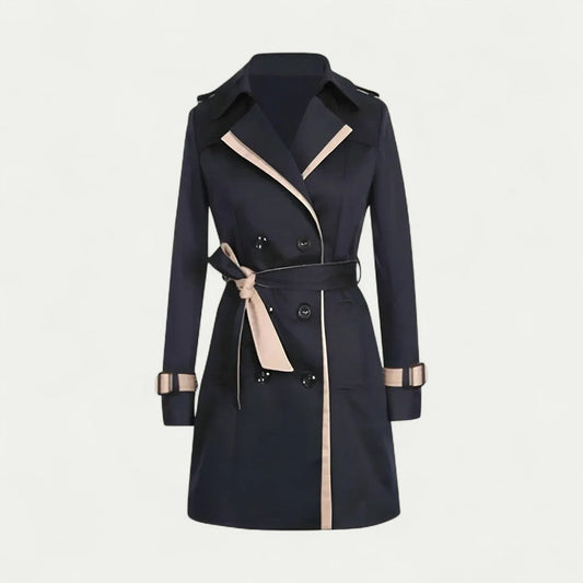 Trench-coat croisé ceinturé pour femme