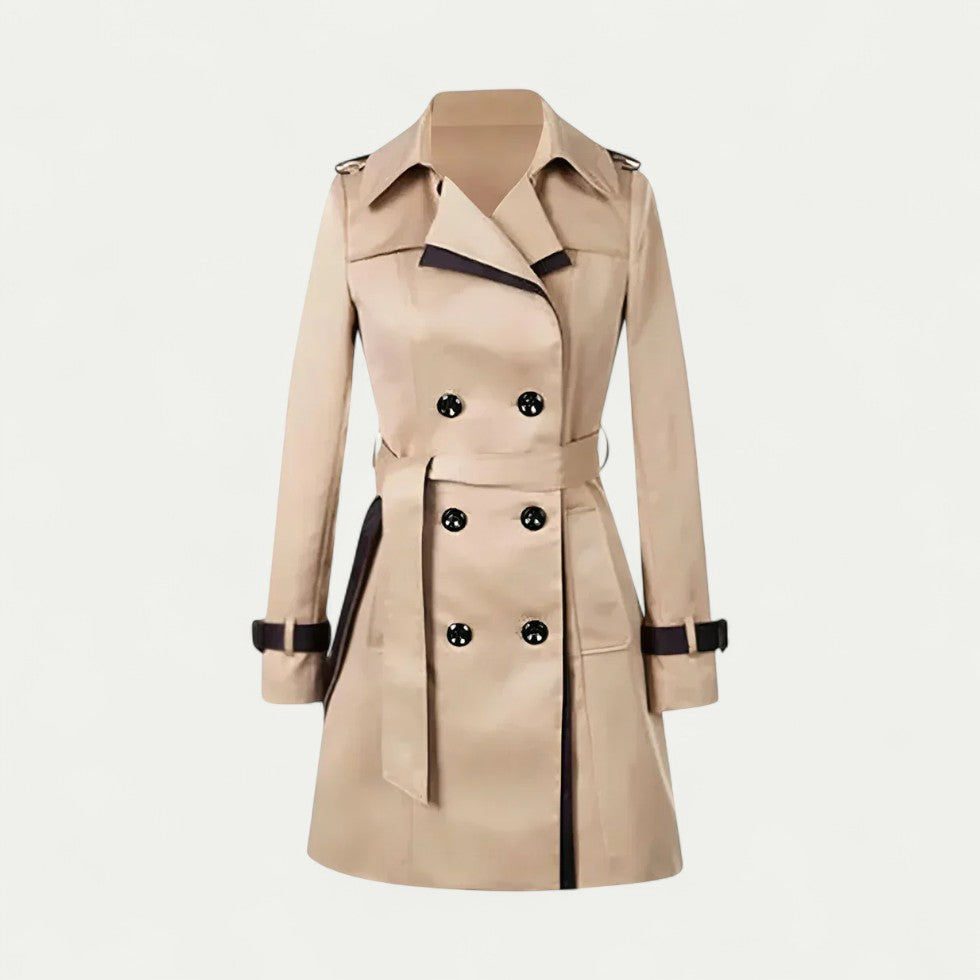 Trench-coat croisé ceinturé pour femme