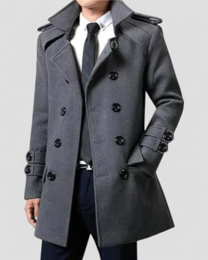 Trench-coat croisé sur mesure pour homme