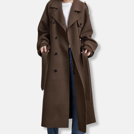 Trench-coat maxi décontracté pour femme