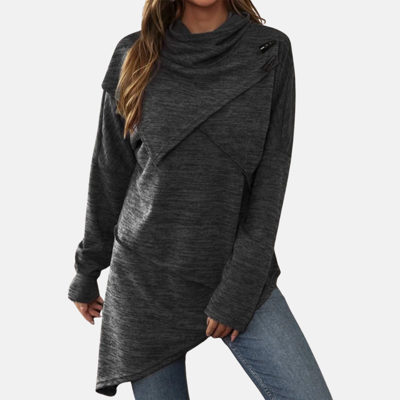 Tunique asymétrique à col bénitier pour femme