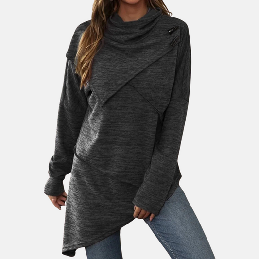 Tunique asymétrique à col bénitier pour femme