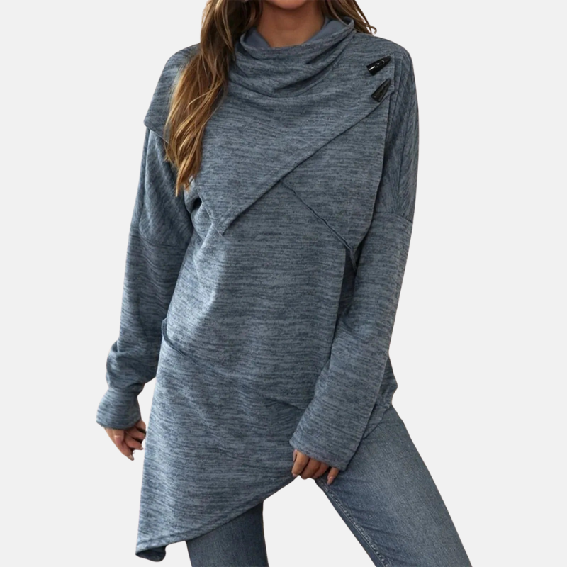Tunique asymétrique à col bénitier pour femme