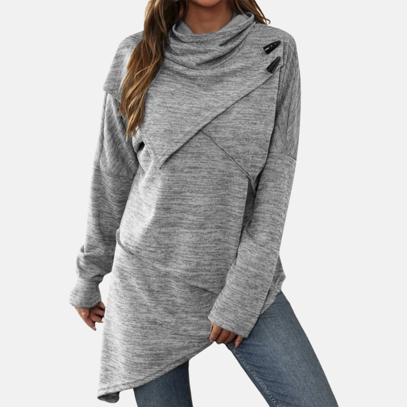 Tunique asymétrique à col bénitier pour femme
