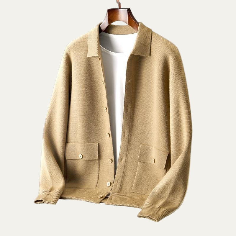 Veste-chemise décontractée en maille pour homme