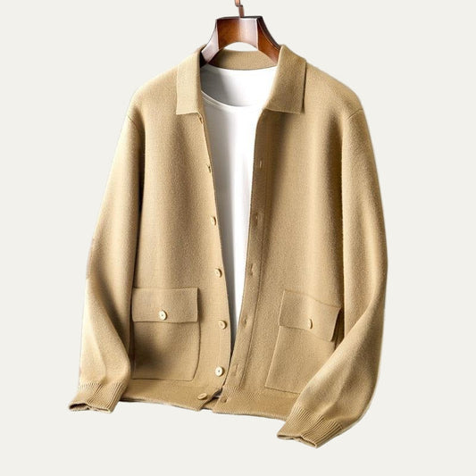 Veste-chemise décontractée en maille pour homme