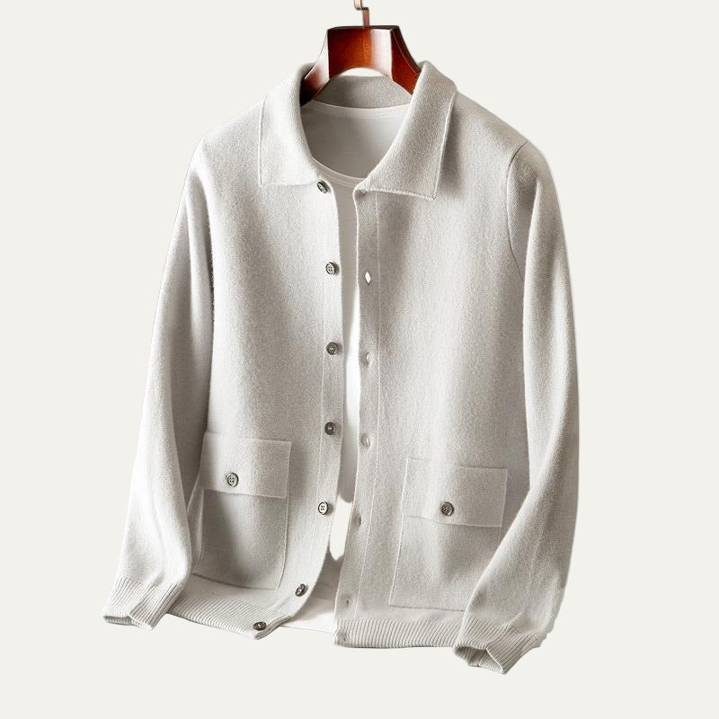 Veste-chemise décontractée en maille pour homme