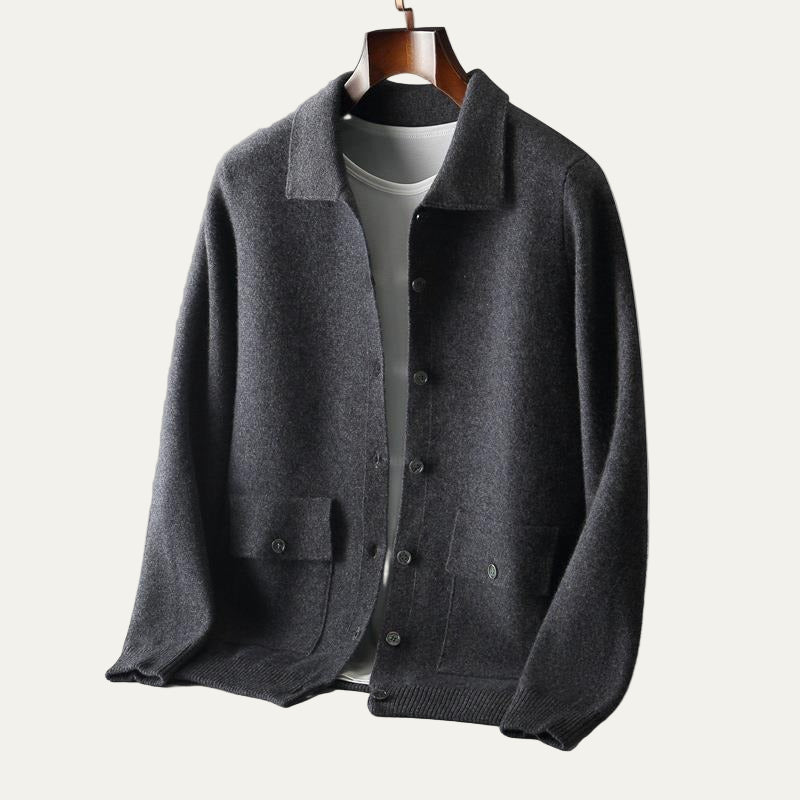 Veste-chemise décontractée en maille pour homme