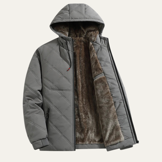Veste à capuche matelassée en peluche pour homme