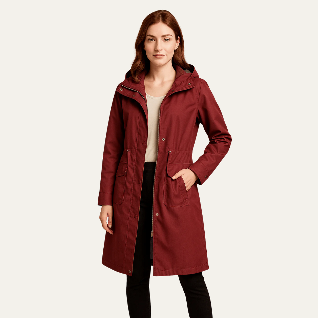 Veste anorak à capuche et cordon de serrage pour femme
