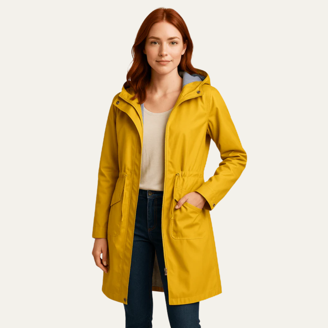 Veste anorak à capuche et cordon de serrage pour femme