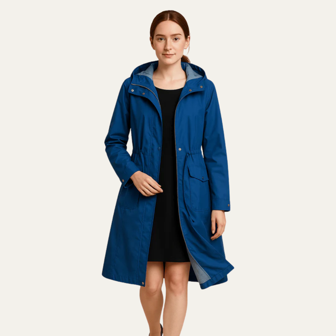 Veste anorak à capuche et cordon de serrage pour femme