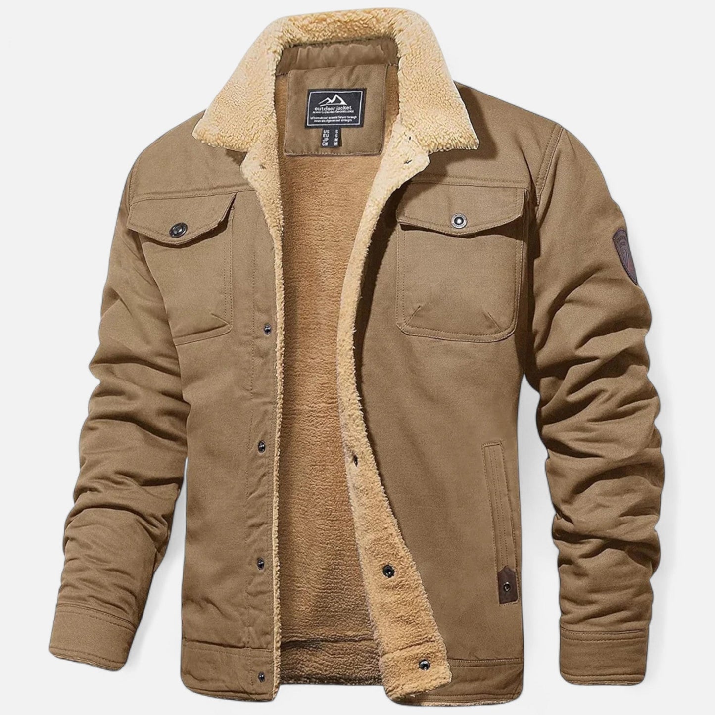 Veste bomber à col sherpa pour homme