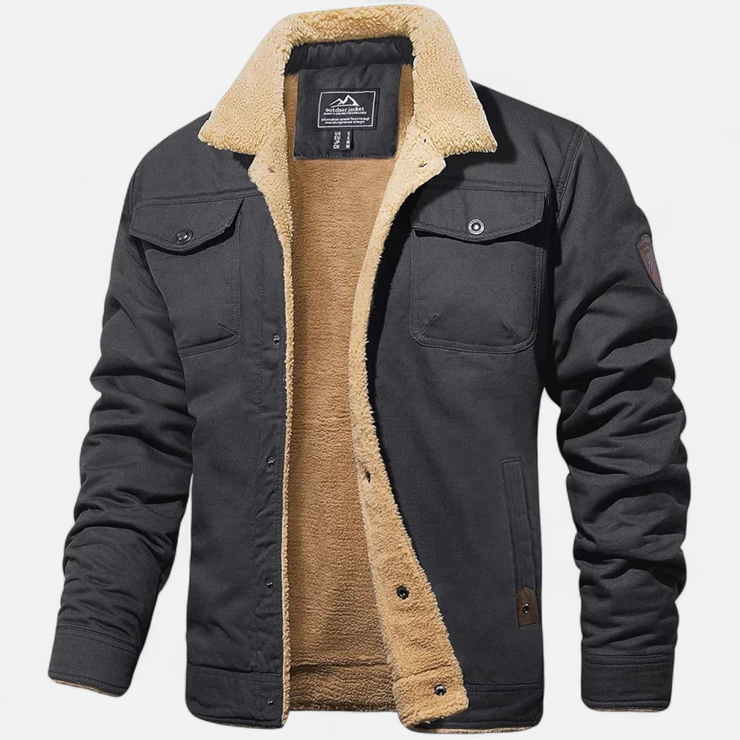 Veste bomber à col sherpa pour homme