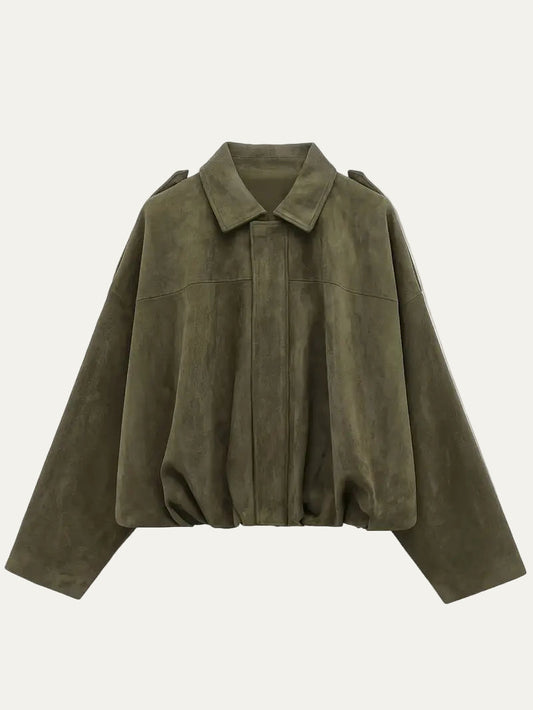 Veste bomber courte oversize pour femme