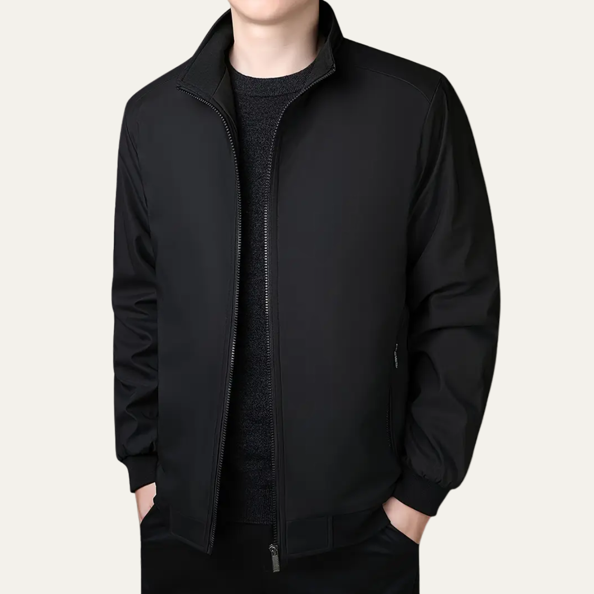 Veste bomber décontractée à fermeture éclair pour homme