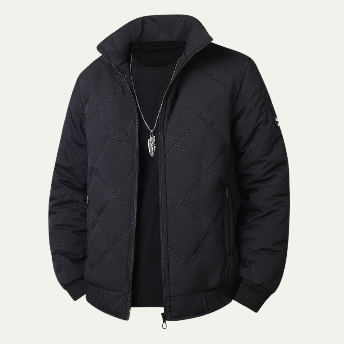 Veste bomber matelassée classique pour homme