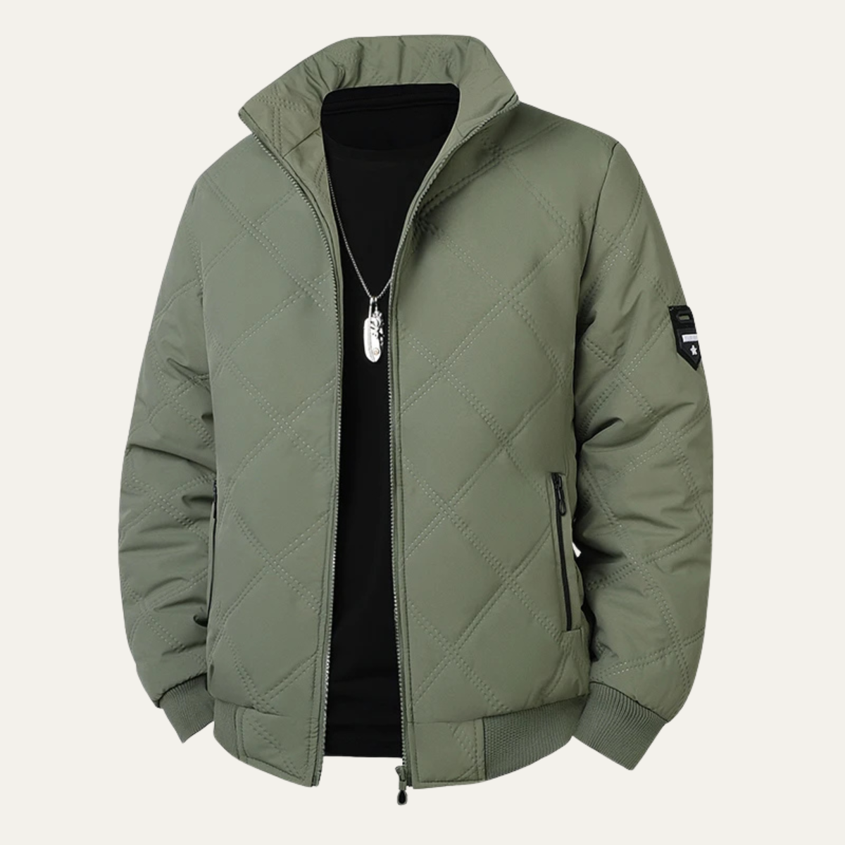 Veste bomber matelassée classique pour homme