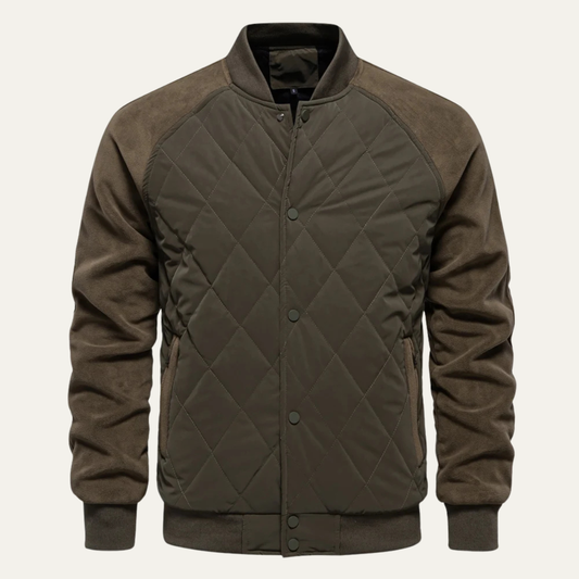 Veste bomber matelassée contrastée pour homme