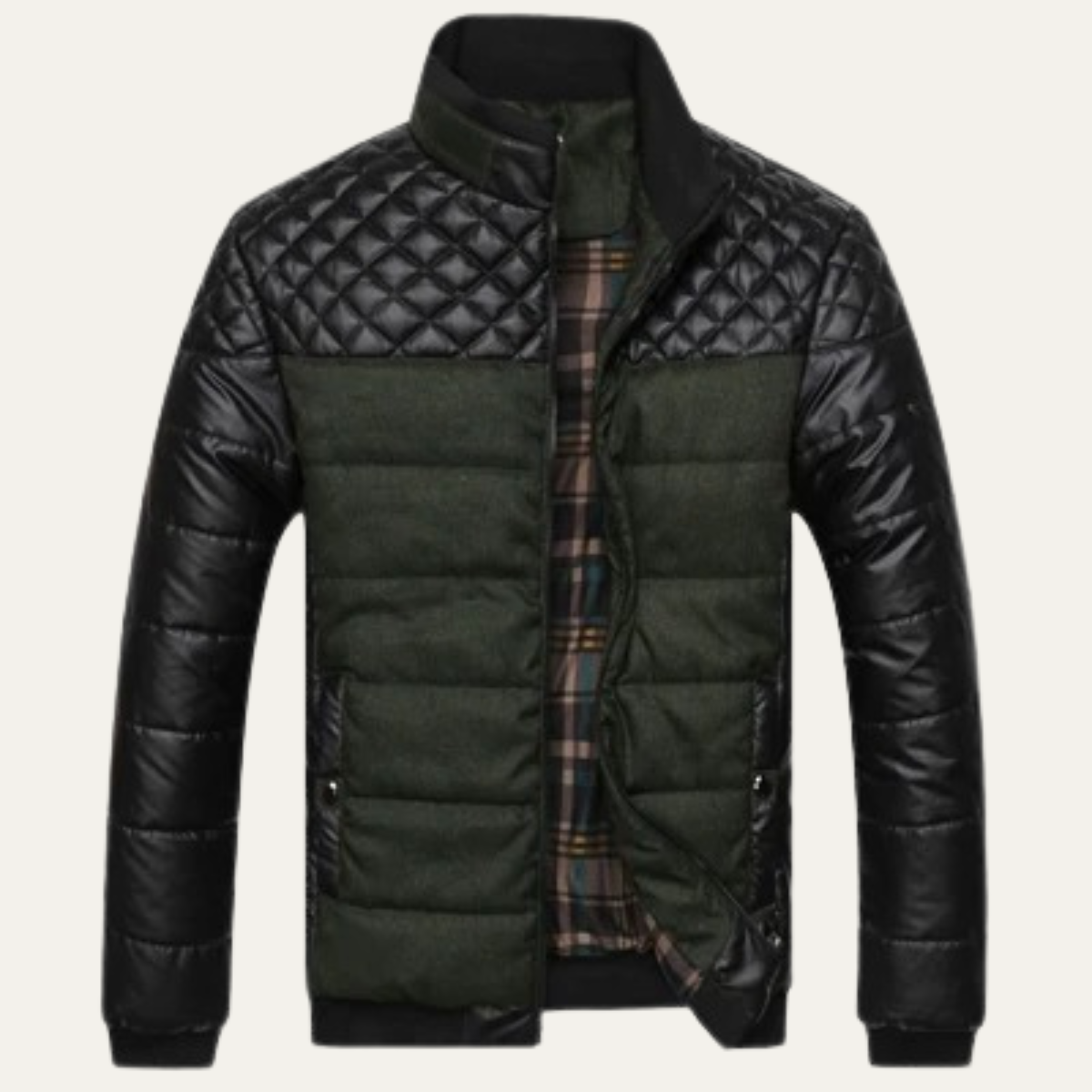 Veste bomber matelassée contrastée pour homme