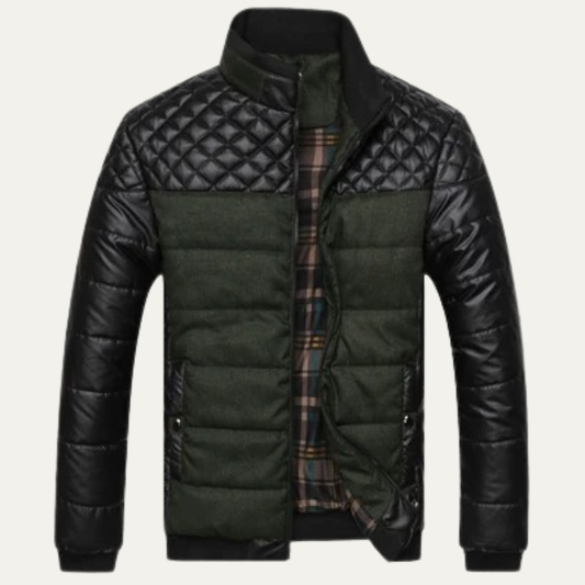 Veste bomber matelassée contrastée pour homme