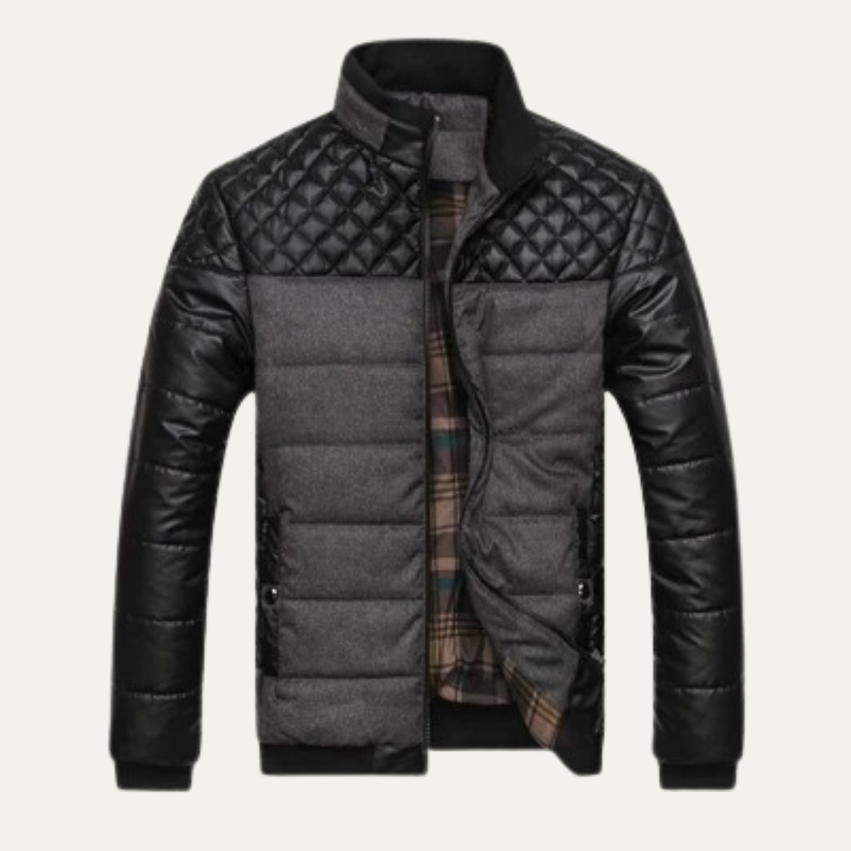 Veste bomber matelassée contrastée pour homme