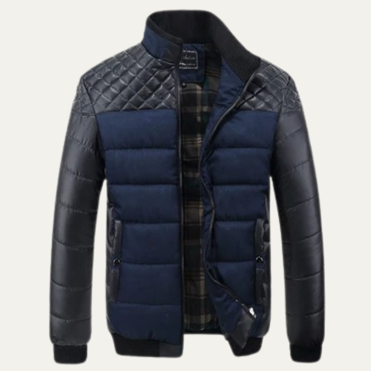 Veste bomber matelassée contrastée pour homme