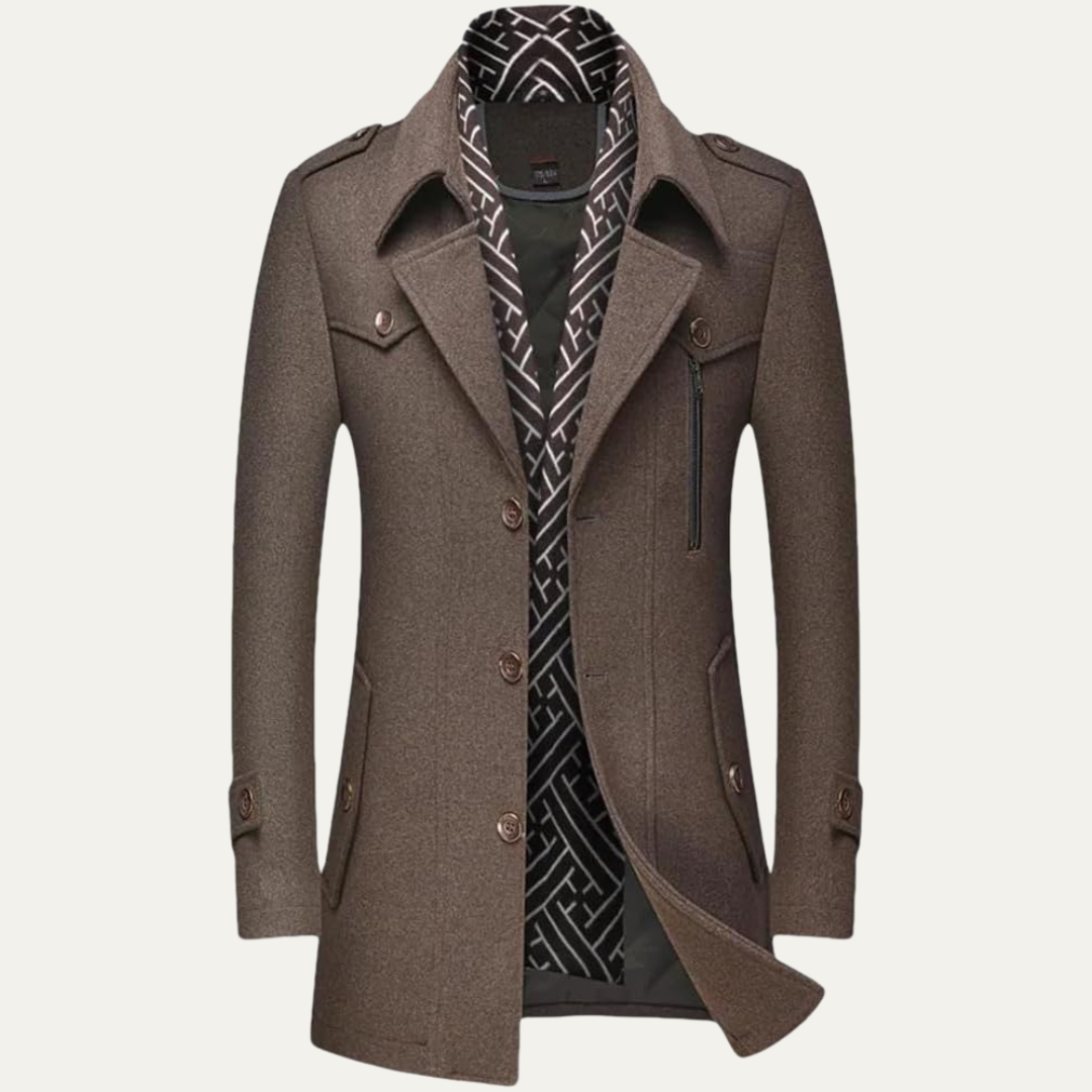 Veste caban à col superposé pour homme