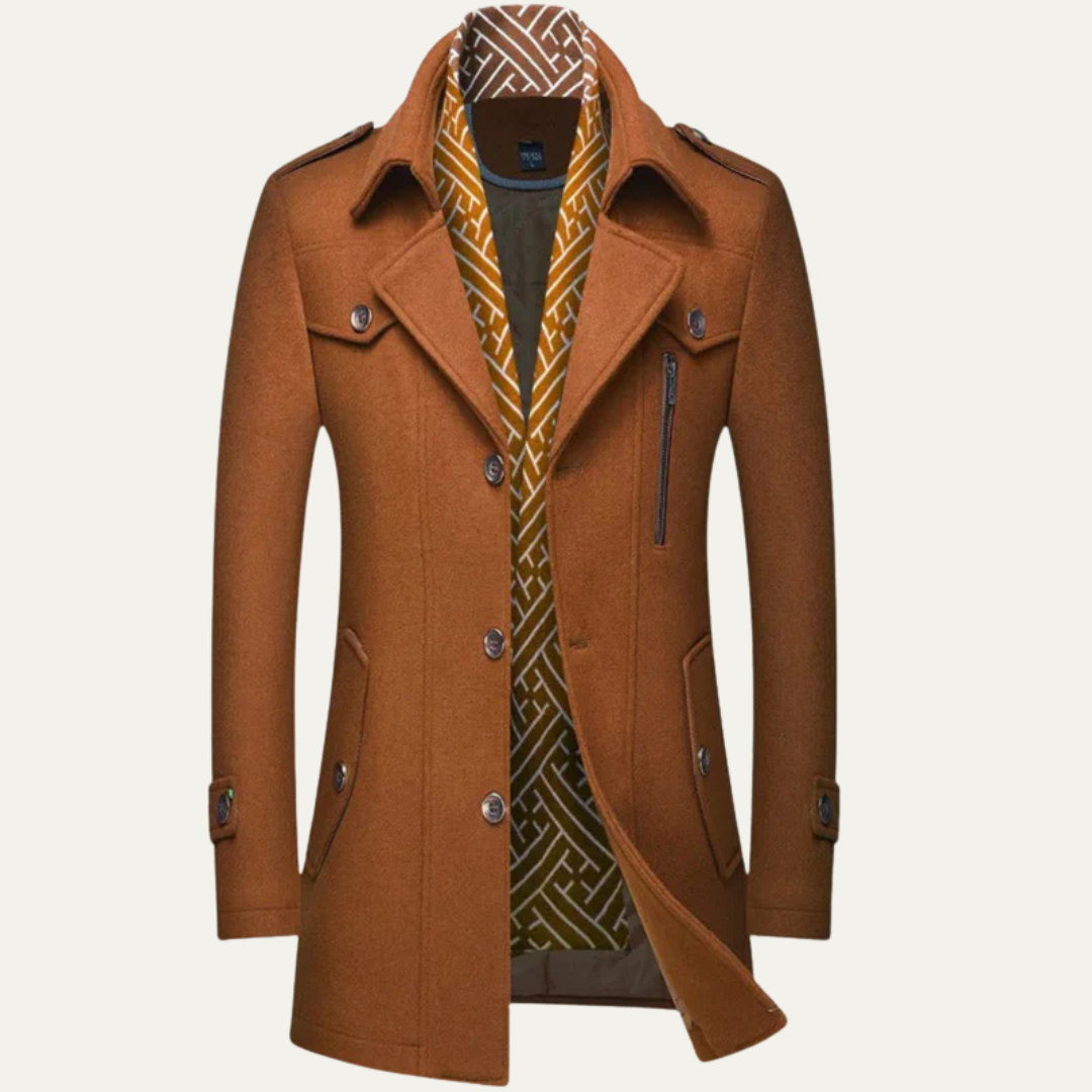 Veste caban à col superposé pour homme